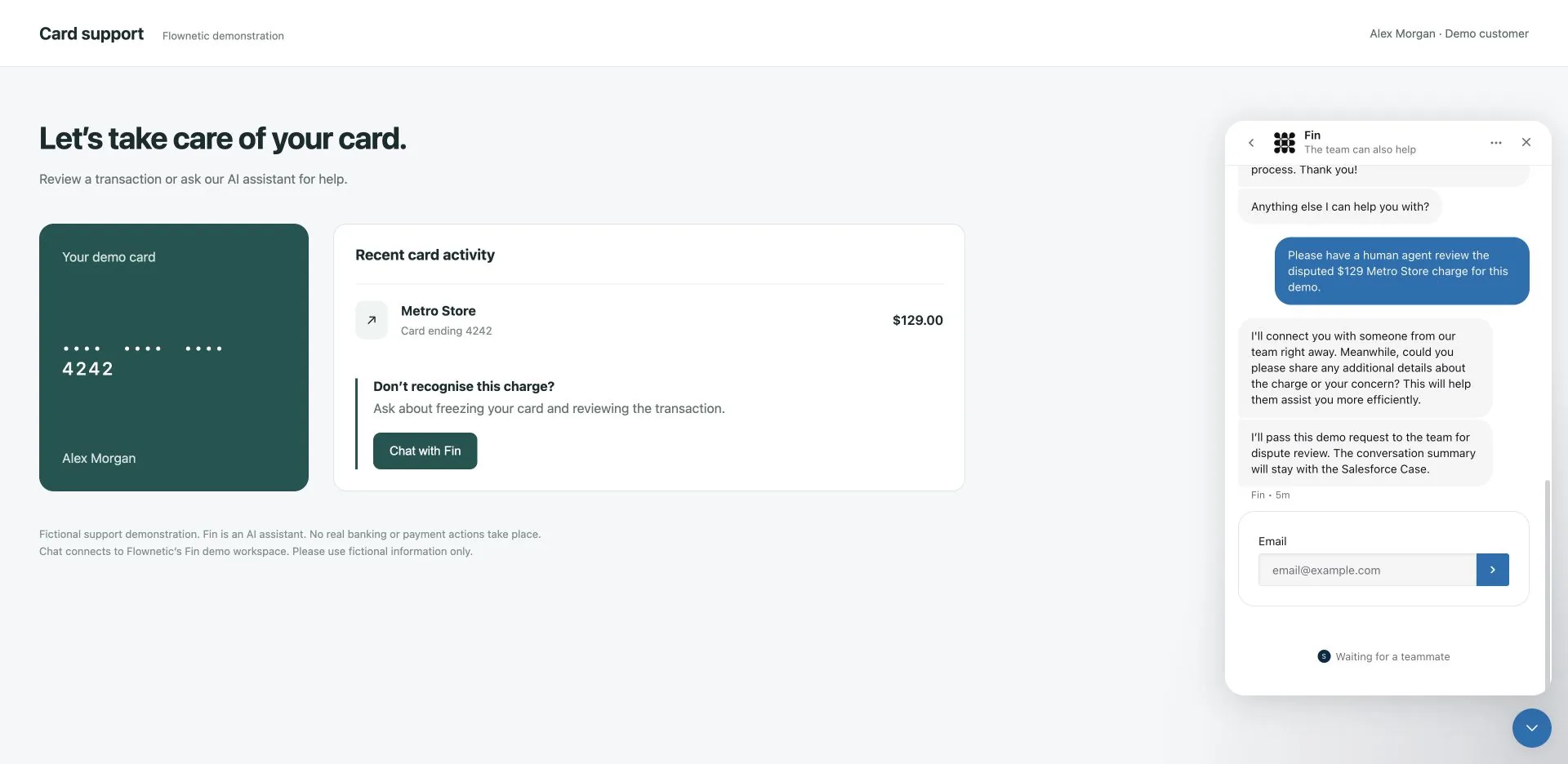 Live Messenger asks for an email for the next step.